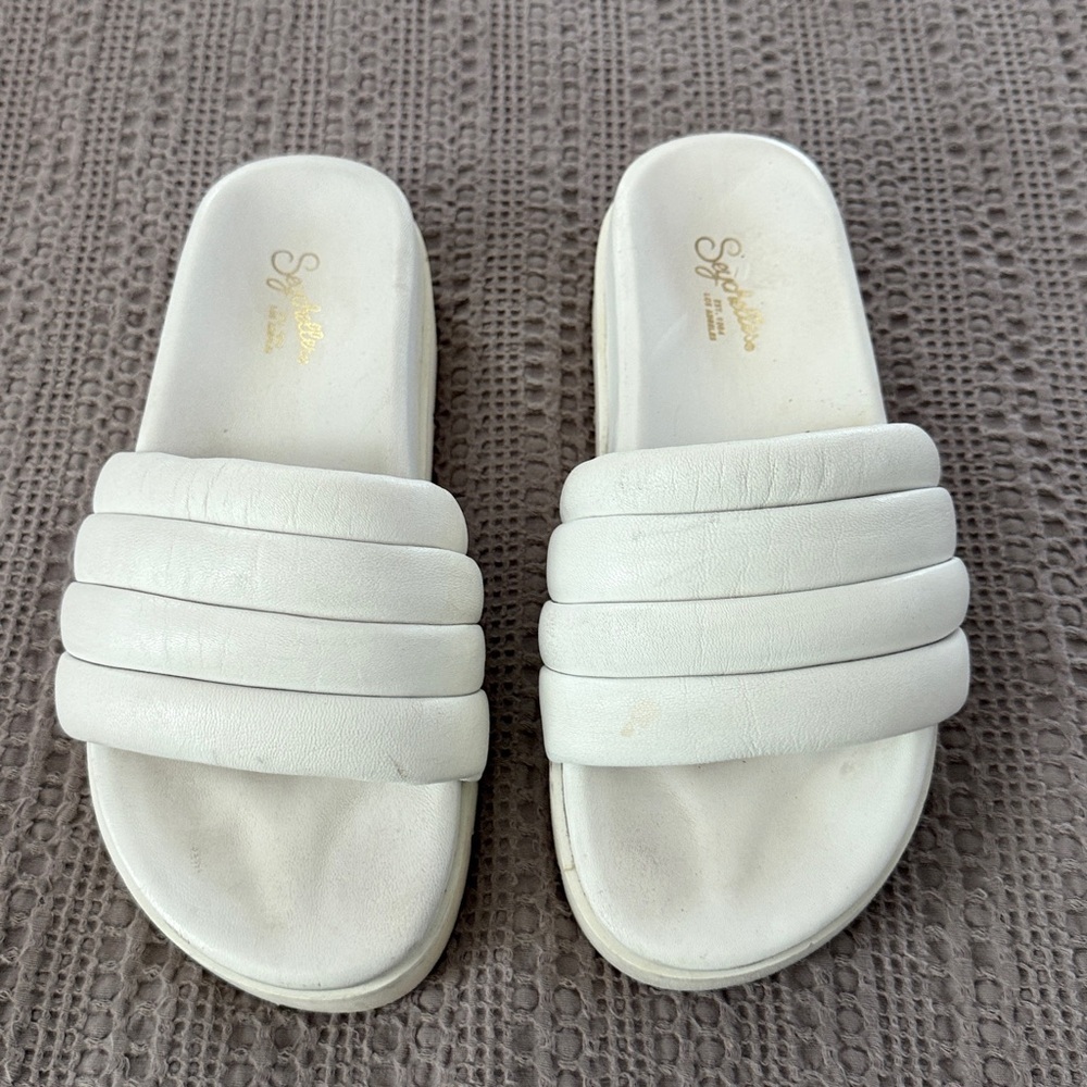 Seychelles White Slide Sandals